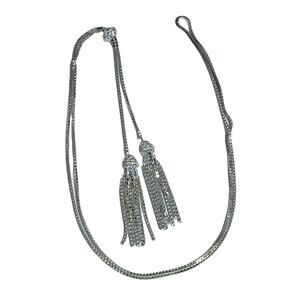 Sterling Silver Tassled Lariat Necklace Atasay Kuyumculuk Box Chain Adjustable
